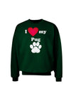 I Heart My Pug Adult Dark Sweatshirt by TooLoud-Sweatshirts-TooLoud-Deep-Forest-Green-Small-Davson Sales