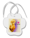 I Heart My Rooster Paw Print Shaped Ornament-Ornament-TooLoud-Davson Sales