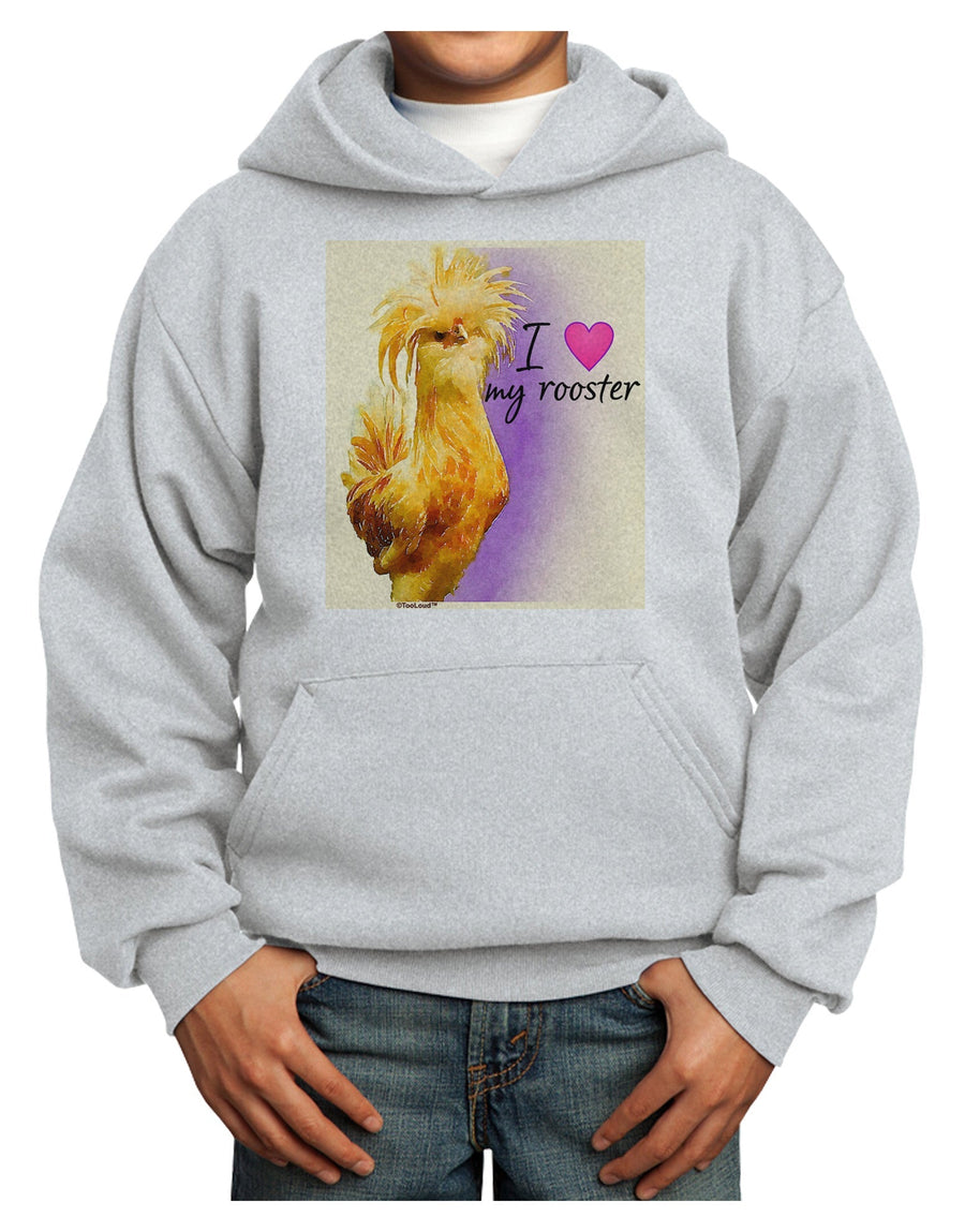 I Heart My Rooster Youth Hoodie Pullover Sweatshirt-Wall Clock-TooLoud-White-XS-Davson Sales