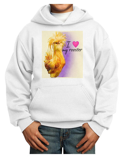 I Heart My Rooster Youth Hoodie Pullover Sweatshirt-Wall Clock-TooLoud-White-XS-Davson Sales