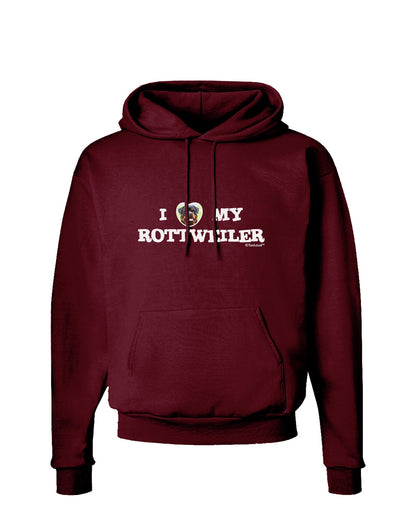 I Heart My Rottweiler Dark Hoodie Sweatshirt by TooLoud-Hoodie-TooLoud-Maroon-Small-Davson Sales