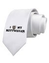 I Heart My Rottweiler Printed White Necktie by TooLoud