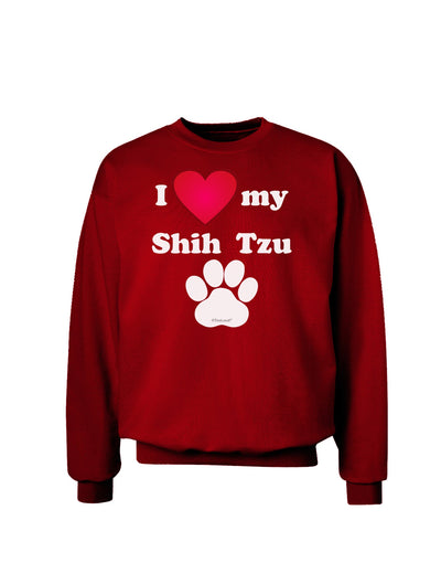 I Heart My Shih Tzu Adult Dark Sweatshirt by TooLoud-Sweatshirts-TooLoud-Deep-Red-Small-Davson Sales