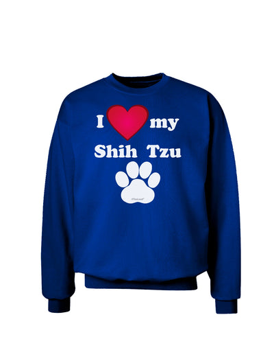 I Heart My Shih Tzu Adult Dark Sweatshirt by TooLoud-Sweatshirts-TooLoud-Deep-Royal-Blue-Small-Davson Sales