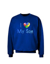 I Heart My Son - Autism Awareness Adult Dark Sweatshirt by TooLoud-Sweatshirts-TooLoud-Deep-Royal-Blue-Small-Davson Sales