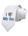 I Heart My Son - Autism Awareness Printed White Necktie by TooLoud