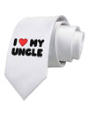 I Heart My Uncle Printed White Necktie by TooLoud