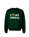 I Heart My Yorkie Adult Dark Sweatshirt by TooLoud-Sweatshirts-TooLoud-Deep-Forest-Green-Small-Davson Sales