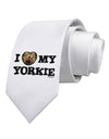 I Heart My Yorkie Printed White Necktie by TooLoud