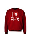 I Heart Phoenix Adult Dark Sweatshirt-Sweatshirts-TooLoud-Deep-Red-Small-Davson Sales