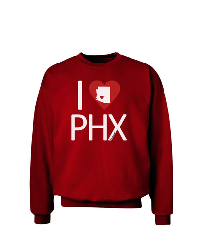 I Heart Phoenix Adult Dark Sweatshirt-Sweatshirts-TooLoud-Deep-Red-Small-Davson Sales
