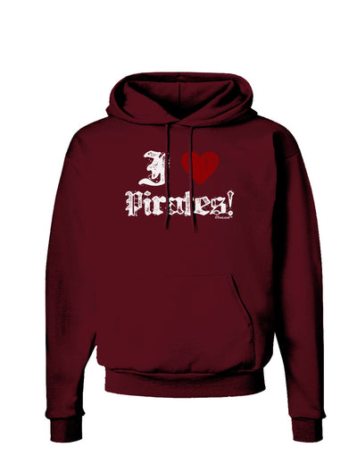 I Heart Pirates Dark Hoodie Sweatshirt-Hoodie-TooLoud-Maroon-Small-Davson Sales