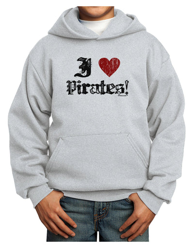 I Heart Pirates Youth Hoodie Pullover Sweatshirt-Youth Hoodie-TooLoud-Ash-XS-Davson Sales