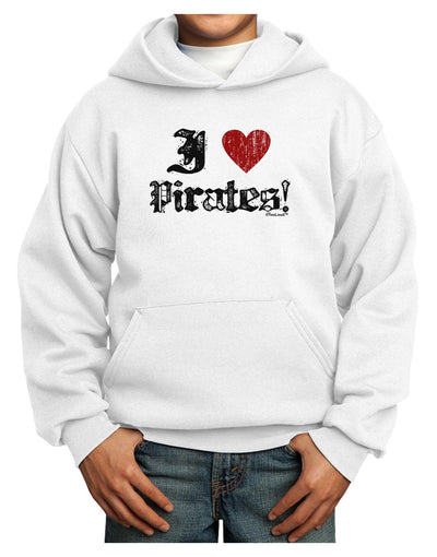 I Heart Pirates Youth Hoodie Pullover Sweatshirt-Youth Hoodie-TooLoud-White-XS-Davson Sales