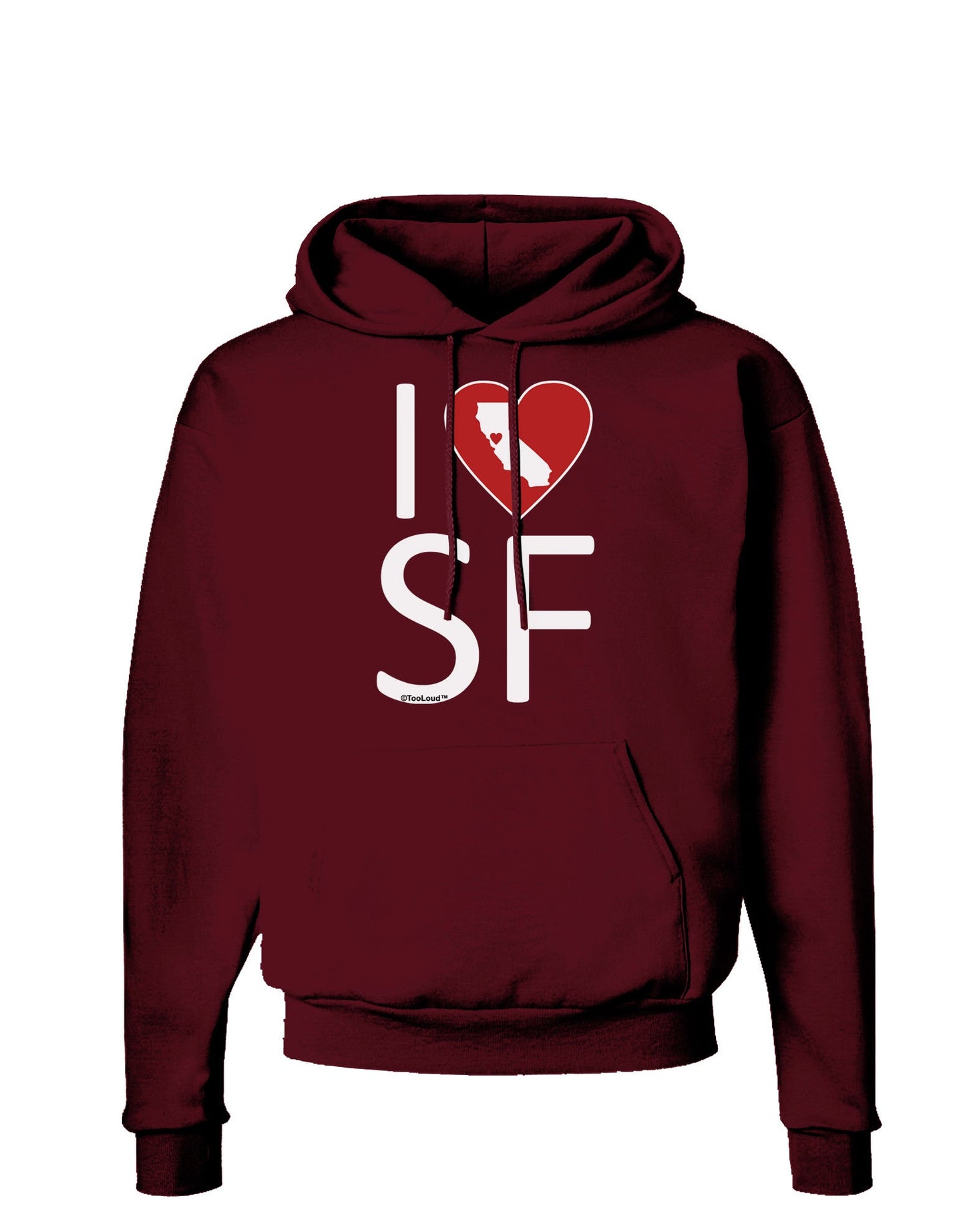 I Heart San Francisco Dark Hoodie Sweatshirt-Hoodie-TooLoud-Maroon-Small-Davson Sales