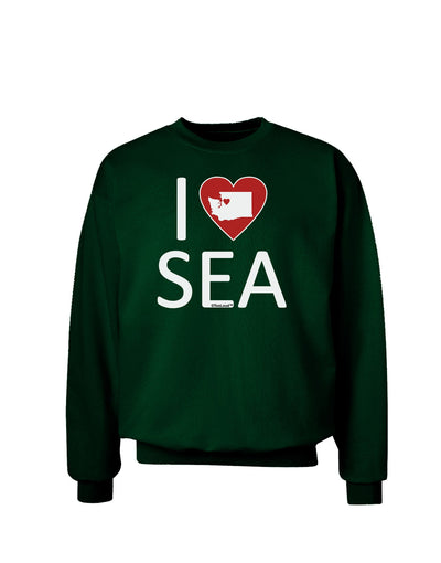 I Heart Seattle Adult Dark Sweatshirt-Sweatshirts-TooLoud-Deep-Forest-Green-Small-Davson Sales