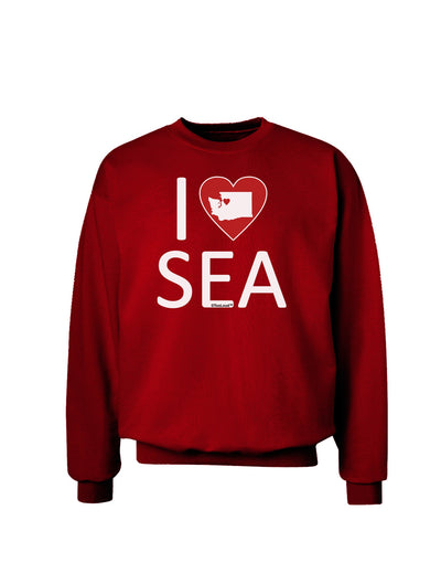 I Heart Seattle Adult Dark Sweatshirt-Sweatshirts-TooLoud-Deep-Red-Small-Davson Sales