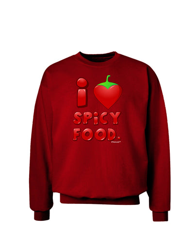 I Heart Spicy Food Adult Dark Sweatshirt-Sweatshirts-TooLoud-Deep-Red-Small-Davson Sales