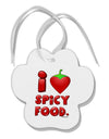 I Heart Spicy Food Paw Print Shaped Ornament-Ornament-TooLoud-White-Davson Sales