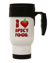 I Heart Spicy Food Stainless Steel 14oz Travel Mug-Travel Mugs-TooLoud-White-Davson Sales