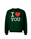 I Heart You Adult Dark Sweatshirt-Sweatshirts-TooLoud-Deep-Forest-Green-Small-Davson Sales