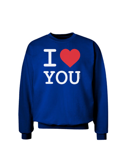 I Heart You Adult Dark Sweatshirt-Sweatshirts-TooLoud-Deep-Royal-Blue-Small-Davson Sales