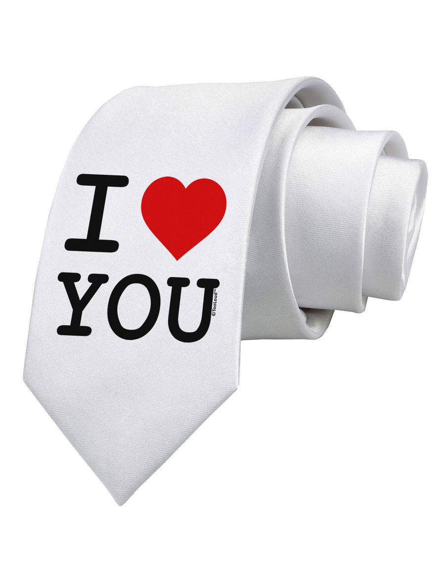 I Heart You Printed White Necktie