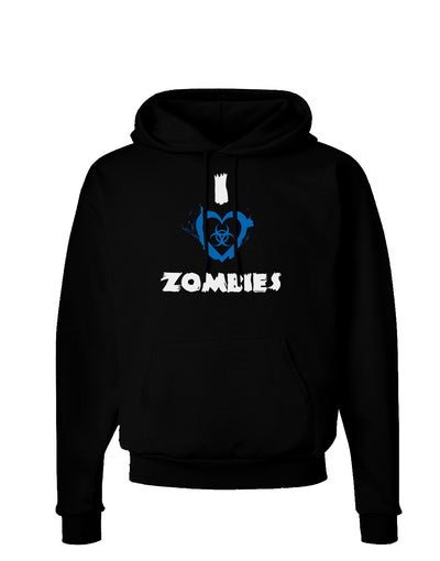 I Heart Zombies - Bio Hazard Heart Blue Dark Hoodie Sweatshirt-Hoodie-TooLoud-Black-Small-Davson Sales