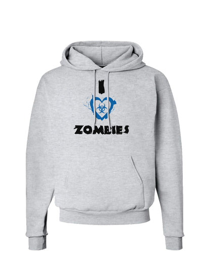 I Heart Zombies - Bio Hazard Heart Blue Hoodie Sweatshirt-Hoodie-TooLoud-AshGray-Small-Davson Sales