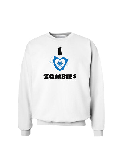 I Heart Zombies - Bio Hazard Heart Blue Sweatshirt-Sweatshirts-TooLoud-White-Small-Davson Sales