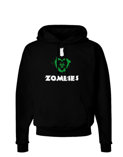 I Heart Zombies - Bio Hazard Heart Green Dark Hoodie Sweatshirt-Hoodie-TooLoud-Black-Small-Davson Sales