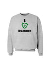 I Heart Zombies - Bio Hazard Heart Green Sweatshirt-Sweatshirts-TooLoud-AshGray-Small-Davson Sales