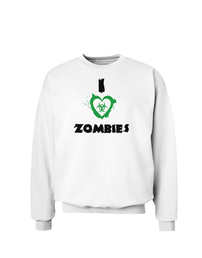 I Heart Zombies - Bio Hazard Heart Green Sweatshirt-Sweatshirts-TooLoud-White-Small-Davson Sales