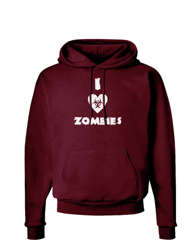 I Heart Zombies - Biohazard Heart Dark Hoodie Sweatshirt-Hoodie-TooLoud-Maroon-Small-Davson Sales