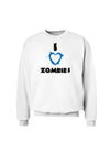 I Heart Zombies - Bloody Heart Blue Sweatshirt-Sweatshirts-TooLoud-White-Small-Davson Sales