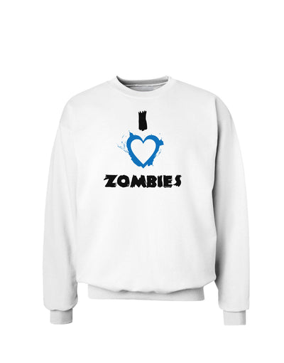 I Heart Zombies - Bloody Heart Blue Sweatshirt-Sweatshirts-TooLoud-White-Small-Davson Sales