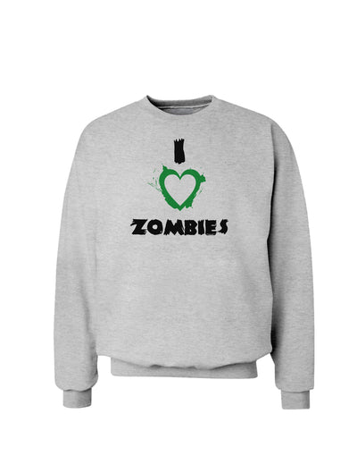 I Heart Zombies - Bloody Heart Green Sweatshirt-Sweatshirts-TooLoud-AshGray-Small-Davson Sales