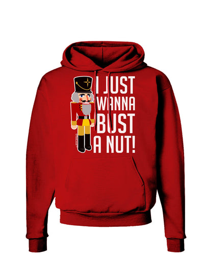 I Just Wanna Bust A Nut Nutcracker Dark Hoodie Sweatshirt by-Hoodie-TooLoud-Red-Small-Davson Sales