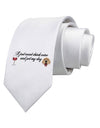 I Just Want To Drink Wine And Pet My Dog Printed White Necktie by TooLoud