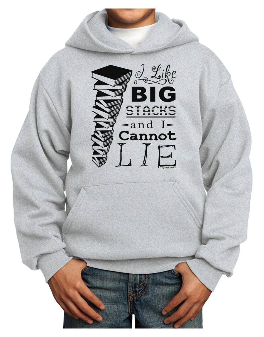 I Like Big Stacks -of books- Youth Hoodie Pullover Sweatshirt-Youth Hoodie-TooLoud-White-XS-Davson Sales