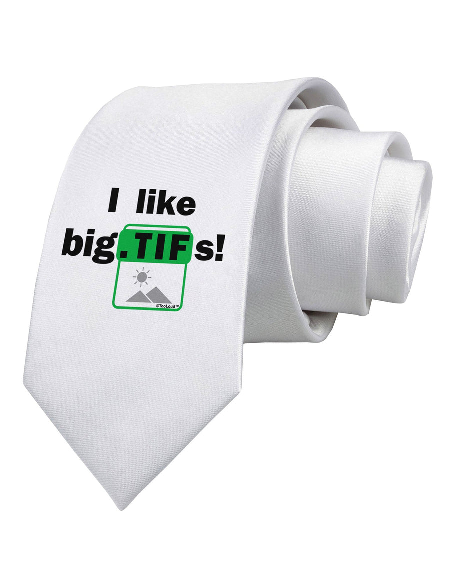 I Like Big Tifs Printed White Necktie