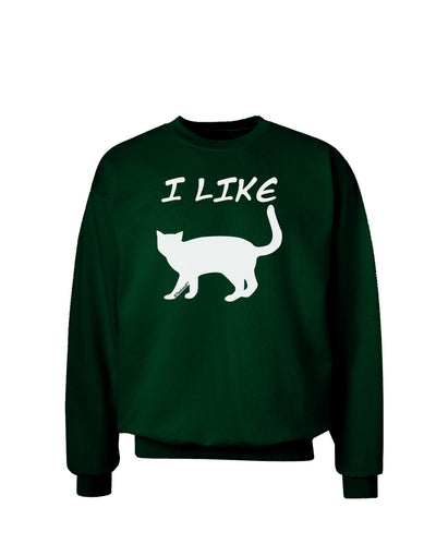 I Like Cat Silhouette Design Adult Dark Sweatshirt by TooLoud-Sweatshirts-TooLoud-Deep-Forest-Green-Small-Davson Sales