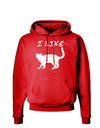 I Like Cat Silhouette Design Dark Hoodie Sweatshirt by TooLoud-Hoodie-TooLoud-Red-Small-Davson Sales