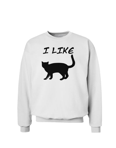 I Like Cat Silhouette Design Sweatshirt by TooLoud-Sweatshirts-TooLoud-White-Small-Davson Sales