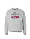 I Like Cooking With Wine Sweatshirt by TooLoud-Sweatshirts-TooLoud-AshGray-Small-Davson Sales