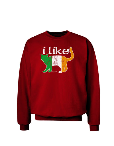 I Like Irish Cat Silhouette Adult Dark Sweatshirt by TooLoud-Sweatshirts-TooLoud-Deep-Red-Small-Davson Sales