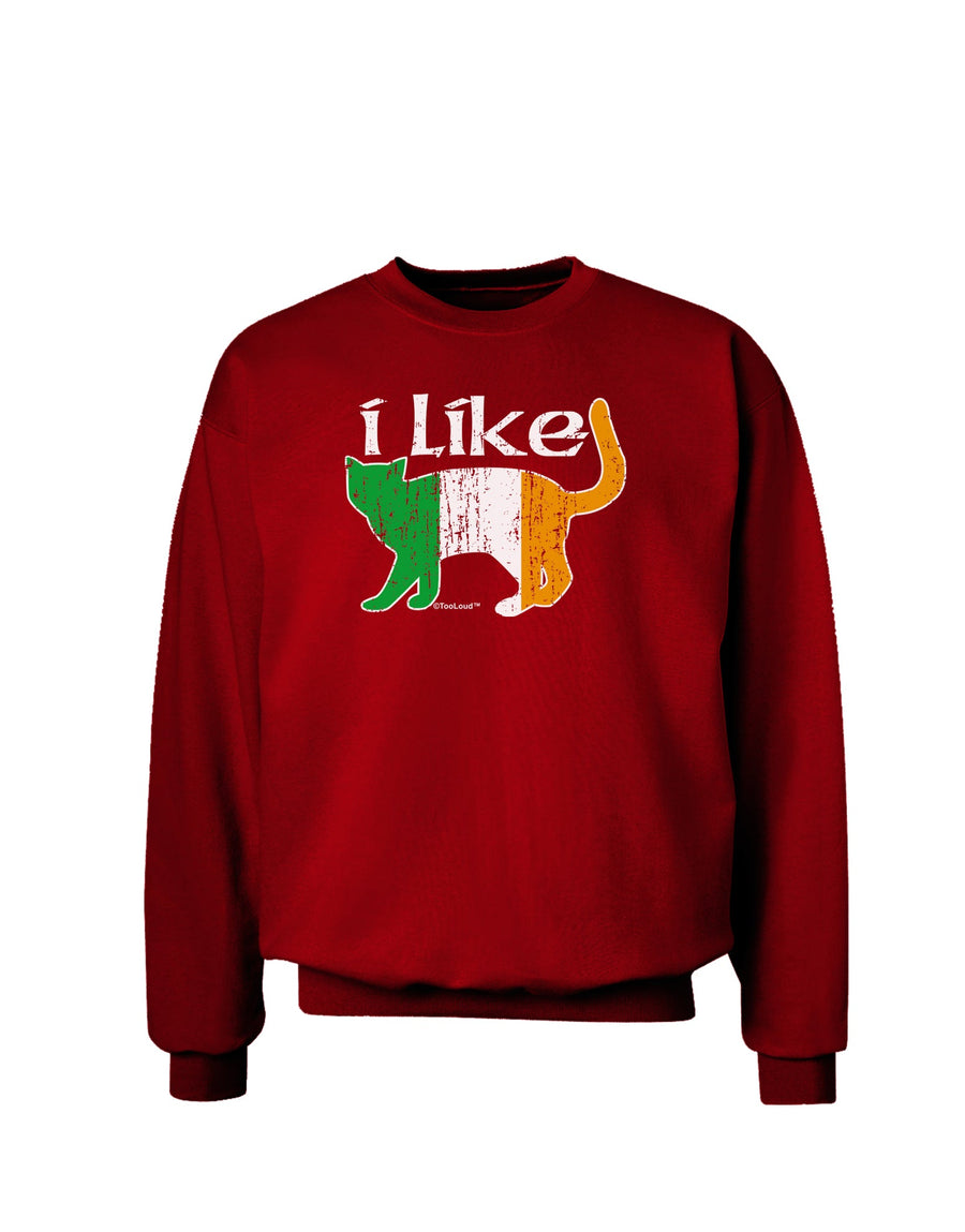 I Like Irish Cat Silhouette Adult Dark Sweatshirt by TooLoud-Sweatshirts-TooLoud-Black-Small-Davson Sales