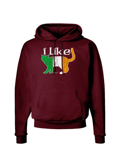 I Like Irish Cat Silhouette Dark Hoodie Sweatshirt by TooLoud-Hoodie-TooLoud-Maroon-Small-Davson Sales