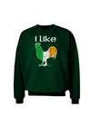 I Like Irish Rooster Silhouette Adult Dark Sweatshirt by TooLoud-Sweatshirts-TooLoud-Deep-Forest-Green-Small-Davson Sales