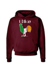 I Like Irish Rooster Silhouette Dark Hoodie Sweatshirt by TooLoud-Hoodie-TooLoud-Maroon-Small-Davson Sales